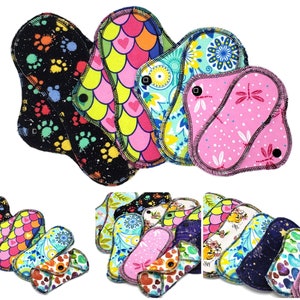 Reusable Panty Liners - Super Soft and Leakproof Cotton Flannel Panty Liners for Light Flow in Cute Prints in 6", 7", 8", 9" | LightWings