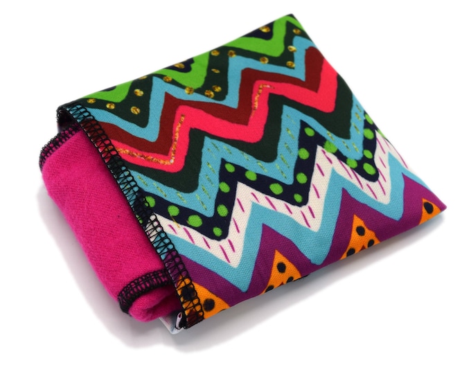 Cloth Pad Wrappers - Leakproof and Reusable Wet Bag for Cloth Pads in Small, Medium or Large, for Pads up to 18" - Colorful Chevron