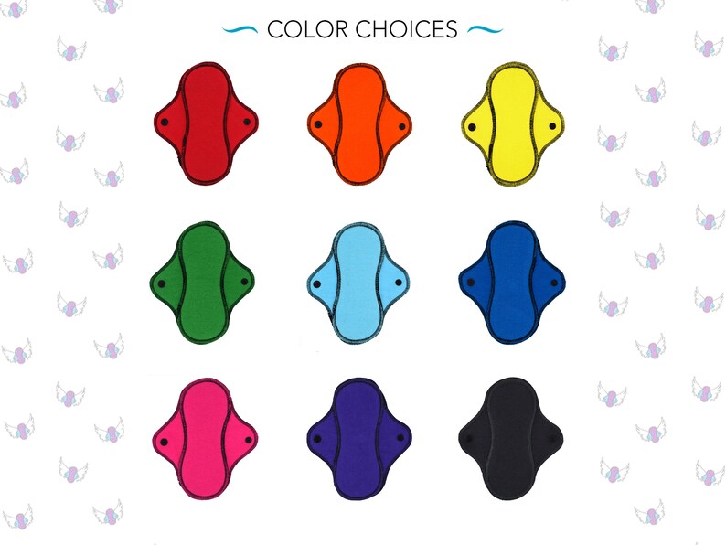 12 and 14| RegularWings Reusable Cloth Pads Variety Set 4 Cotton Flannel Menstrual Pads for Regular to Heavy Flow in 8 10