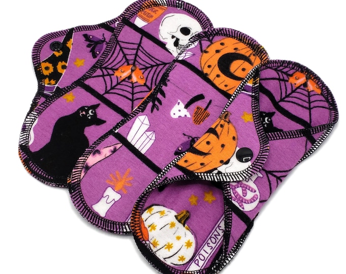 Reusable Cloth Pad - Light Pad - Cotton Flannel - 6" To 9" - Halloween Items
