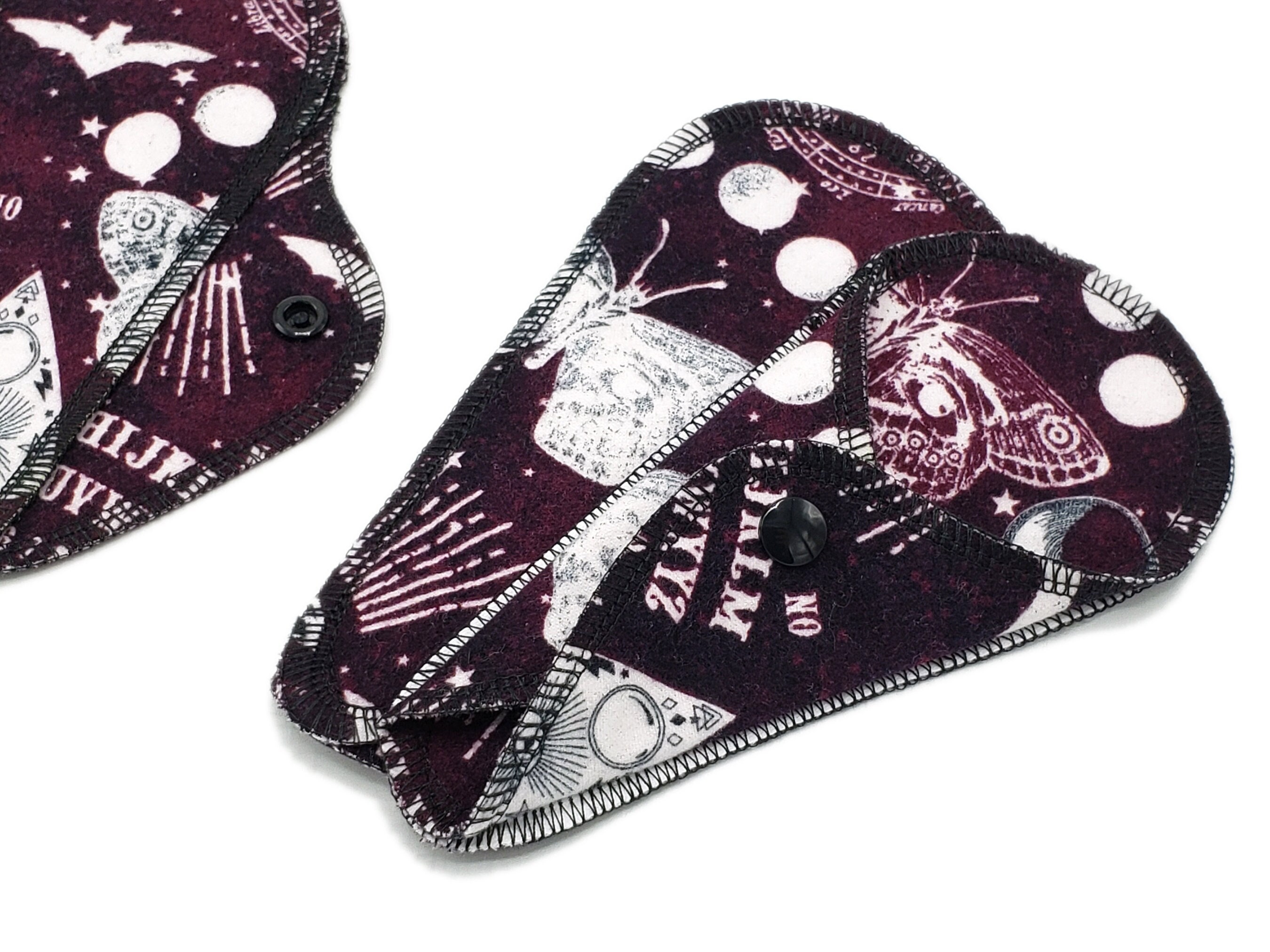 Thong Reusable Cloth Panty Liner, Soft Cotton Flannel Menstrual Pads,  Sanitary Napkin, Light Flow Pad, Washable, Mystical Ouija