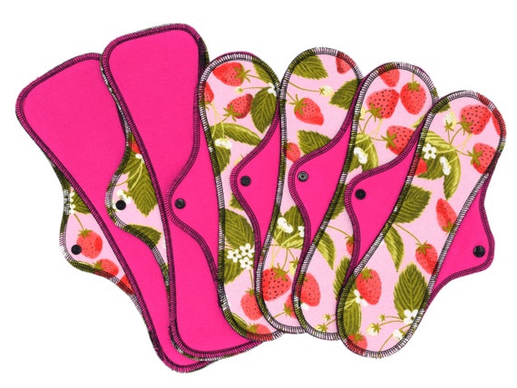 Heavy Flow Cloth Pads Set Regularwings Reusable Menstrual Cotton Flannel  Pads in 12 and 14 Choose From 9 Colors -  Canada