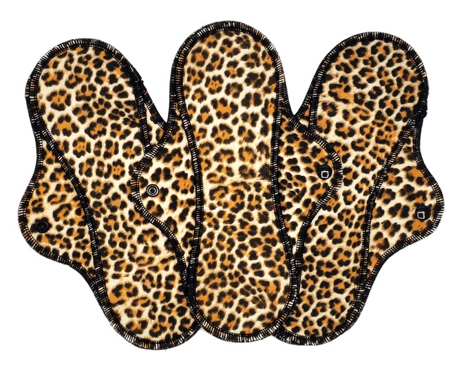 Reusable Menstrual Cloth Pads, Leakproof Cotton Flannel Period Pad, Washable Sanitary Napkin, Pad for Women, Leopard Print | RegularWings