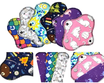 Cloth Panty Liners, Soft Cotton Flannel Panty Liners for Very Light Flow, Breathable Pantiliner, Day Pad - Cute Surprise Prints | DailyWings