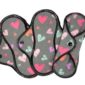 Panty Liner Cotton Reusable Flannel Liners Leakproof Panty Liners for Teen Cute Gift for Her Panty Protection Period Pad Light Girl Hearts