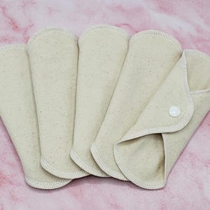 Organic Cloth Panty Liners, Super Soft and Thin Unbleached Cotton Flannel Menstrual Pads, Breathable Pantiliner, Incontinence | Daily Liner