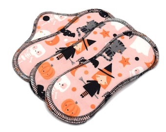 Reusable Cloth Pad - Light Pad - Cotton Flannel - 6" To 9" - Cute Witch