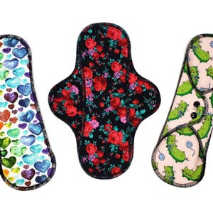 Heavy Flow Cloth Pads, Cotton Flannel Reusable Menstrual Pads Set, Large Period Pads, Overnight, Zero Waste, Choose your Fabric | Maxi Pad