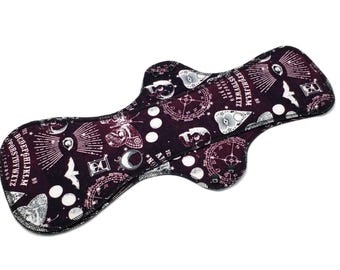 Reusable Cloth Pad - Maxi Pad For Heavy Flow - Cotton Flannel - 18" - Ouija Board