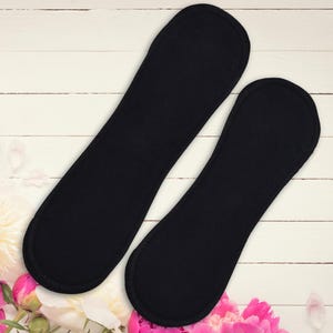 Reusable Cloth Pad - Midi Pad For Regular Flow - Cotton Flannel - 8″ to 14″ - Black image 3