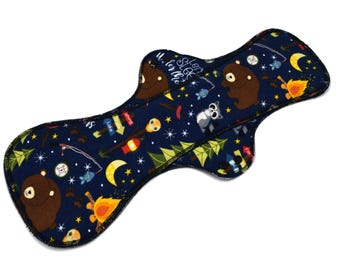 Reusable Cloth Pad - Maxi Pad For Heavy Flow - Cotton Flannel - 18" - Gone Camping