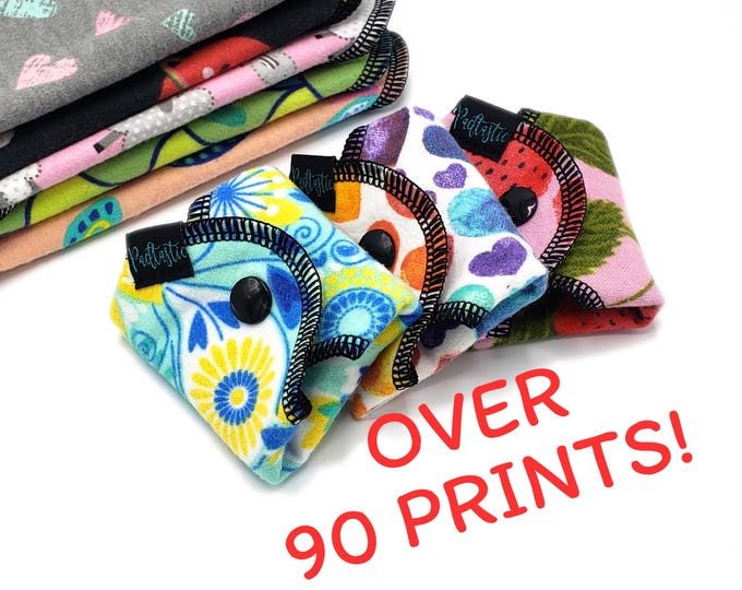 Cloth Pads & Panty Liners - Cotton Flannel - 6″ to 18″ - Choose Your Style And Print