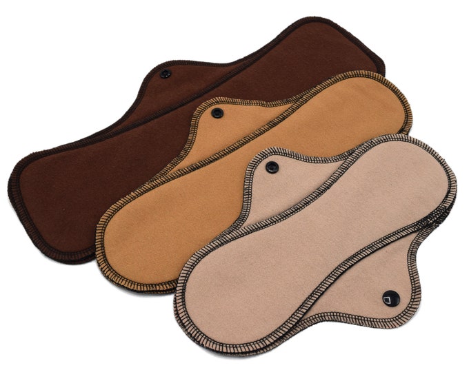 Reusable Menstrual Cloth Pads, Earthy Tones, Discreet Sanitary Napkins, Soft and Leakproof Period Pads, Cycle - Brown Tones | RegularWings