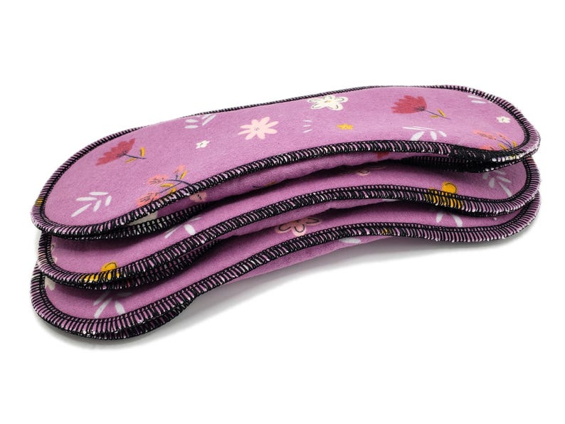 Reusable Cloth Pad - Midi Pad For Regular Flow - Cotton Flannel - 8″ to 14″ - Black image 6