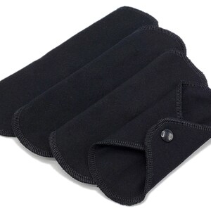 Cloth Panty Liners, Super Soft Cotton Flannel Panty Liners for Very Light Flow, Breathable Pantiliner, Sanitary Napkin - Black | Daily Liner