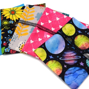 Cloth Pad Wrappers - Leakproof and Reusable Wet Bag for Cloth Pads in Small, Medium or Large in a variety of Cute Prints and Colors