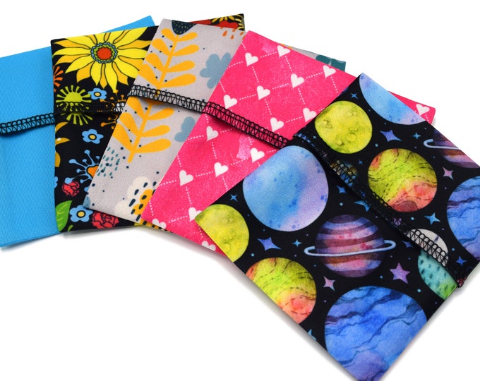 Cloth Pad Wrappers - Leakproof and Reusable Wet Bag for Cloth Pads in Small, Medium or Large in a variety of Cute Prints and Colors