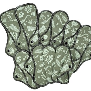 Organic Cloth Pads Starter Set, Reusable Menstrual Cloth Pads, Soft Cotton Flannel Panty Liners and Period Pads, Zero Waste Period Pad, Gift