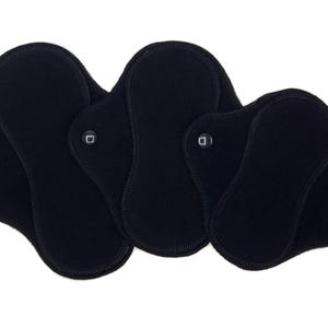 Black Panty Liner, Leakproof Cotton Flannel Pantyliner for Women, Reusable Period Pad,  Zero Waste GIft, Gift for Her, Black | Light Pad