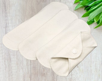 Protectores de bragas de tela reutilizables blancos - Forros diarios de franela de algodón 100% súper suaves y livianos para uso diario en 6", 7", 8" y 9" - DailyWings