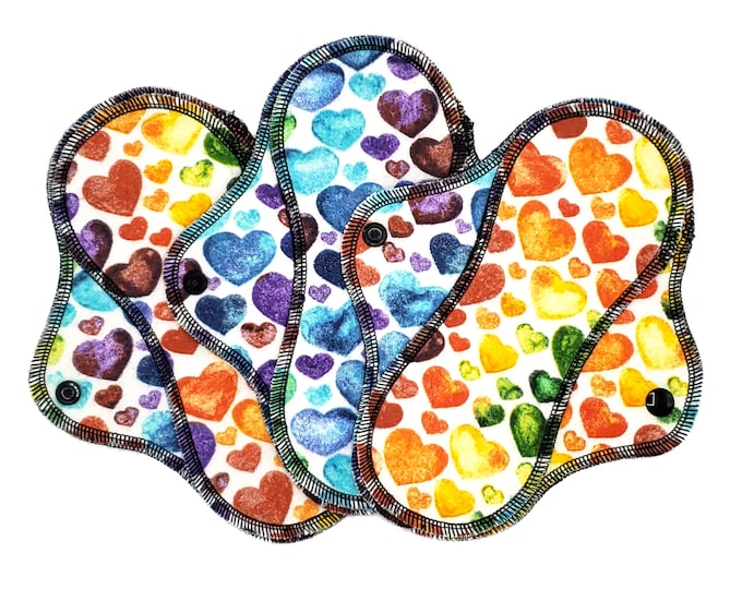 Teenage Panty Liners Small Panty Liner for Girl Period Teenager Invisible Cloth Pad Light Leakproof Period Pad Cute Pantiliner Rainbow Heart