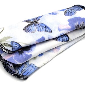 Cloth Panty Liners, 100% Cotton Flannel Pantyliner, Soft and Light Reusable Cloth Pads, Zero Waste Gift for Her, Butterfly | Daily Liner