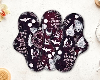 Reusable Cloth Pad - Midi Pad For Regular Flow - Cotton Flannel - 8″ to 14″ - Ouija Board