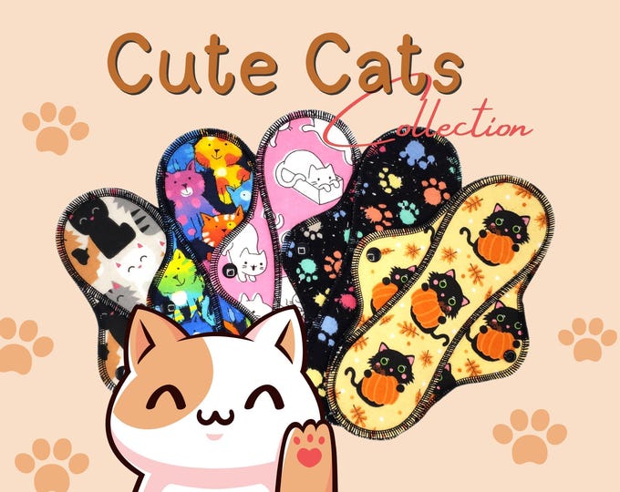 Cat Cloth Pads and Panty Liners - Choose Your Prints!