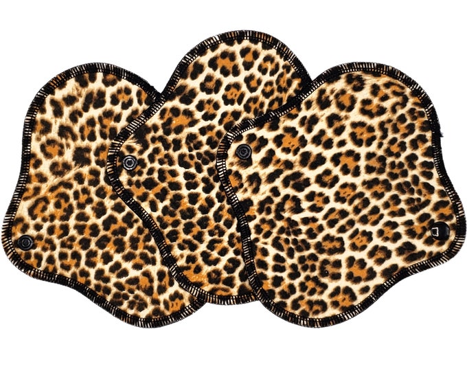 Cloth Panty Liners, Super Soft Cotton Flannel Menstrual Pads for Very Light Flow, Breathable Pantiliner, Period, Leopard Print | DailyWings