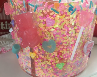 Giant Kawaii conversation heart makeup brush/pen holder