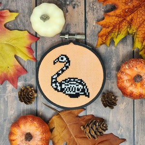Skelemingo | Skeleton Lawn Flamingo | Cross-Stitch Pattern| Digital Download PDF|