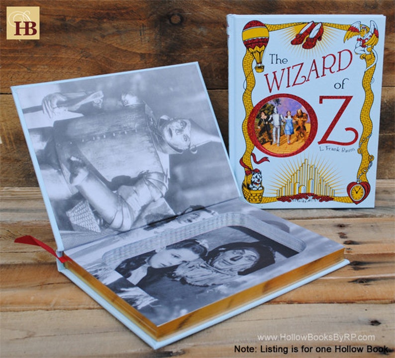 Book Safe The Wizard of Oz White Leather Bound Hollow Book Safe image 1