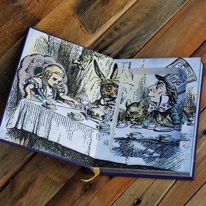 Book Safe Alice's Adventures in Wonderland Purple Leather Bound Hollow Book Safe image 4