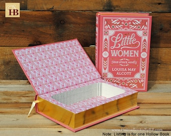 Book Safe - Little Women - Pink Leather Bound Hollow Book Safe