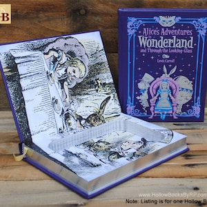 Book Safe Alice's Adventures in Wonderland Purple Leather Bound Hollow Book Safe image 1