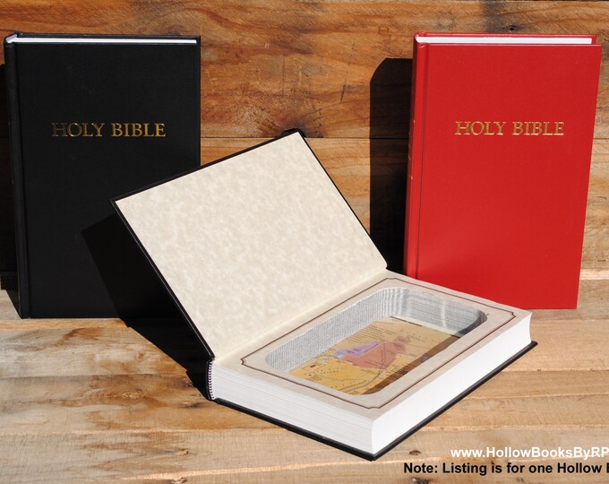 Hollow Book Safe KJV Holy Bible, Map Bottom Hollow Secret Book - Etsy
