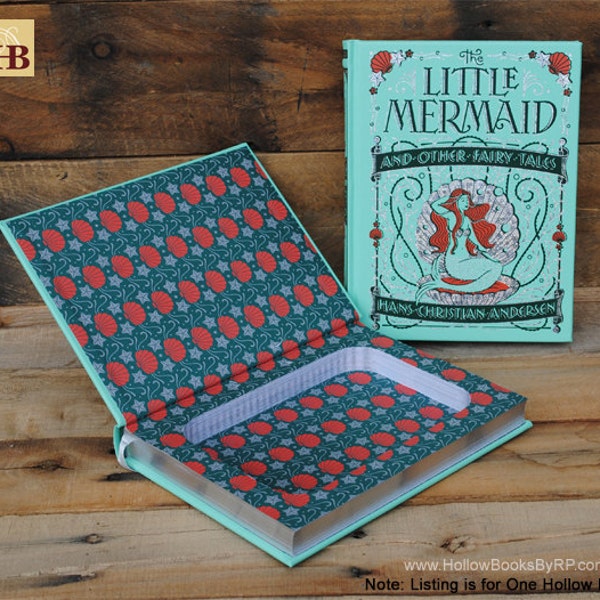 Book Safe - IMPERFECT - The Little Mermaid - Leather Bound Hollow Book Safe