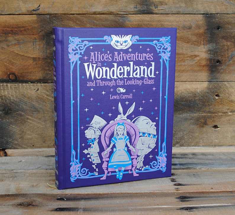 Book Safe Alice's Adventures in Wonderland Purple Leather Bound Hollow Book Safe image 7