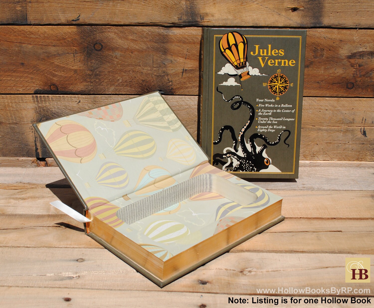 Hollow Book Safe - Jules Verne Collection - Leather Bound (FS55S
