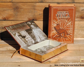 Book Safe - The Autobiography of Nikola Tesla - Leather Bound Hollow Book Safe