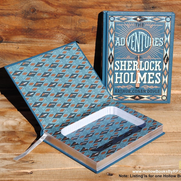 Book Safe - The Adventures of Sherlock Holmes - Blue Leather Bound Hollow Book Safe