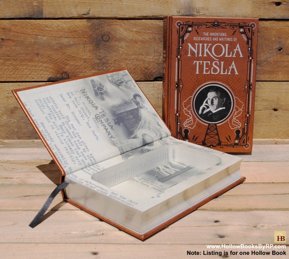 Book Safe - Nikola Tesla - Leather Bound Hollow Book Safe