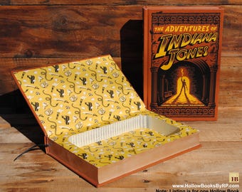 Book Safe - The Adventures of Indiana Jones -  Leather Bound Hollow Book Safe