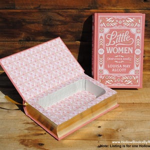 Boekenkluis - Little Women - roze, leergebonden holle boekenkluis
