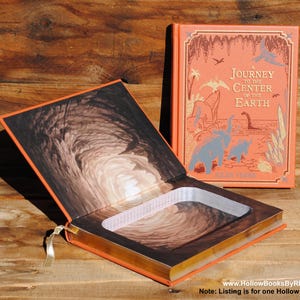 Book Safe - Journey to the Center of the Earth - Leather Bound Hollow Book Safe