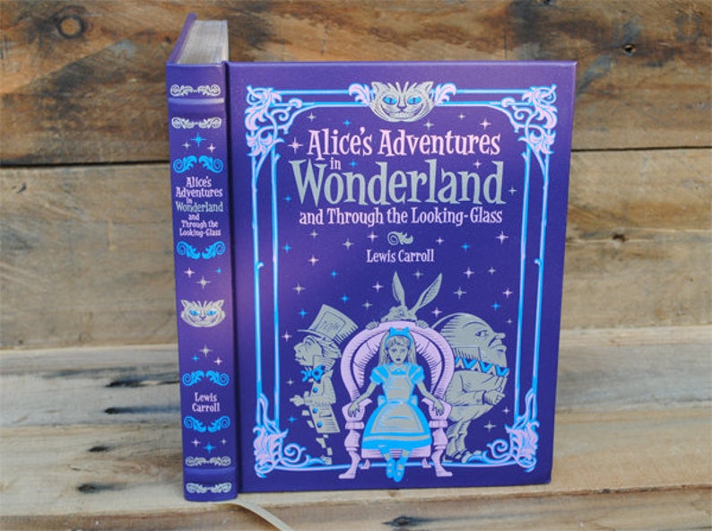 Book Safe Alice's Adventures in Wonderland Purple Leather Bound Hollow Book Safe image 5