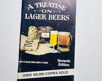 Tratado sobre cervezas lager. Fred Eckhardt. Década de 1980, 7.ª edición en rústica. Elaboración casera de cerveza. Cerveza artesanal.