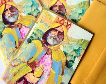 Five Buzza Cardozo Christmas cards. Three kings. Elegant envelopes. Vintage stationery. Wise men. Nativity. Christ's birth.