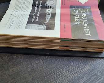 1959  "American Horologist and Jeweler" magazine. Full year. 12 issues in trade magazine's custom binder. Watchmakers. Timepieces. Jewelry.