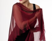 burgundy chiffon shawl